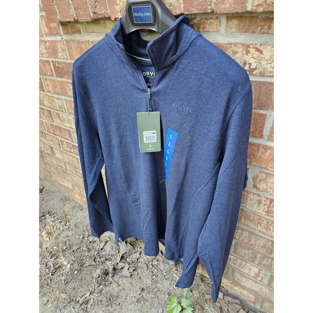 ORVIS Mens 1/4 Zip Pullover Performance Sweater Jacket Classic Outdoor Active L